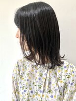 フォーク FOLK 【FOLK】ツヤ髪 ミディアム♪地毛カラー 暗髪 外ハネ 透け感