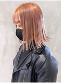 ピンクベージュ_マロンベージュAラインボブ_ba318162