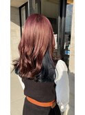 ピンクベージュ×ネイビーブルー