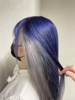 アジールヘア 所沢プロペ通り店(agir hair)&nbsp;ディープブルーインナーシルバーカラー 10代20代30代