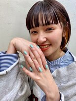 ガレージ バイ グリーン 原宿 表参道(Garage by green)&nbsp;【loki】ボブ×インナーオレンジ