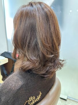 アルファ インタラクティブ エム フラワー(ALUFA interactive.M Flower) 30代40代ダブルカラーアッシュブラウンデザインカラー透け感