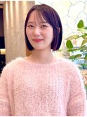 ミニボブ*切りっぱなしボブ*ナチュラルボブ*シースルーバング