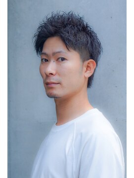 アボヘアー(Abo hair) メンズカット黒髪ふんわりソフトモヒカン清潔感オフィススタイル