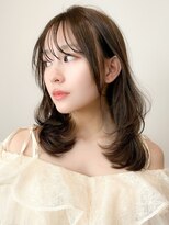 レア 表参道(L'ea)&nbsp;ミディアムヘア暗めカラーグランマッシュデザインカラー