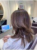 ミディアムレイヤーハイライトスタイル　30代40代50代　土浦
