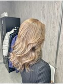 ミルクティーベージュダブルカラーインナーカラーケアブリーチ