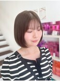 まろやかベージュブラウンのボブ