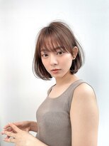 リブランド 銀座(REBRAND)&nbsp;王道顎下ワンカールボブラベンダーブラウンひし形耳掛け前髪あり