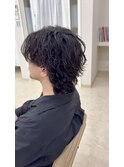 センターパートウルフ×サーフカール