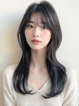 カバーヘア ブリス 戸田公園西口店(COVER HAIR bliss) くびれロングレイヤー/透明感カラー黒髪ダークアッシュp戸田公園