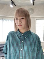 パーク(PAAQ)&nbsp;ダブルカラー＆ブリーチ/タッセルボブ/ミルクティーベージュ