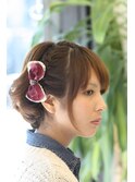 ショートボブ　サイド編み込み