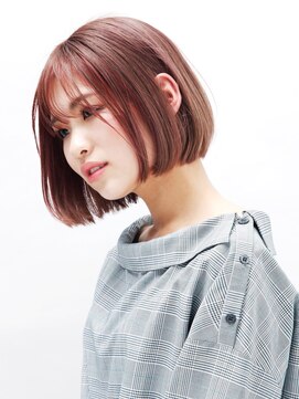 ピークアブー 原宿ハラカド(PEEK-A-BOO) 【PEEK-A-BOO】ワンレンBOB×ピンクベージュ　西尾卓義