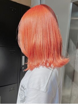 ベレーザシェルト(Beleza scelto) ba1532オレンジピンクブリーチオンカラーコリアンスタイルボブ