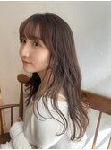 大人かわいいピンクベージュ/小顔にみせる顔まわりカット