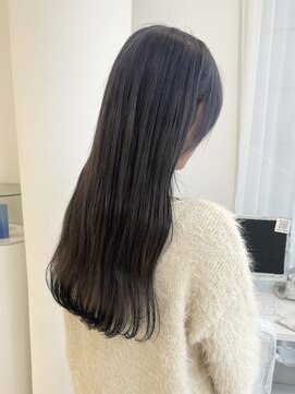 ハイブ 金沢(Hive) グレーロングレイヤーカット裾カラーデザインカラー10代20代