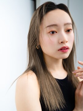 エインアンリー 表参道(AIN.ANLY.) シンプルストレート長めバングオリーブベージュフェイスレイヤー