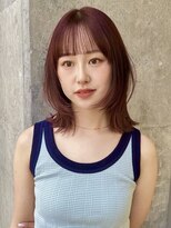 ミリ(mm)&nbsp;レイヤーカット ボルドーカラー 韓国 髪質改善 仙台