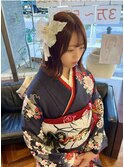 成人式スタイル切りっぱなしボブ