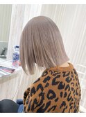 @kamiishi_freera 切りっぱなしボブ　ミルクベージュ