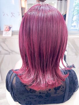 ミシェリー 新宿店(misherry) 外はねワンカールアレンジセミディ透明感ピンクラベンダー