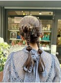 ツイン編み下ろしヘアセット