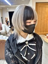 テトラ バイ ネオリーブ 横浜西口店(tetra by neolive)&nbsp;ウルフカット　ダブルカラー　デザインカラー　ホワイト