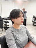 シースルーバング×ナチュラルマッシュショート