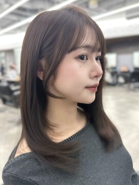 ガーデントウキョウ(GARDEN Tokyo) 顔周りカット/前髪カット/グレージュカラー/ミディアム