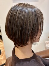 アイニ 河内小阪店(aini) 白髪ぼかしカラー白髪ぼかしハイライト大人ショート30、40、50代