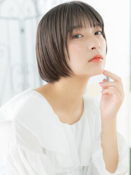 エイトサロン 八潮(8salon) 八潮/髪質改善/ダークグレー×大人前下がりぶつ切りボブn