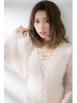 ジャストヘア ラポール 北久里浜店(just hair RAPPOR)&nbsp;フェミニンカール　ナチュラルベージュ　かきあげバング