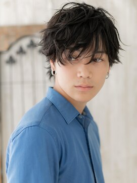 メンズヘア ビーセカンド 草加店(MENS HAIR B-2) モテ抜け感ヘア☆ランダムパーマ風黒髪マッシュI