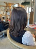 【大人かわいい】ミディアムレイヤー　グレージュ　20代30代40代