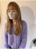 大人可愛いゆるふわロングペールベージュ