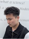 スパイキーショート/アッシュブラック/ツーブロック/フェード
