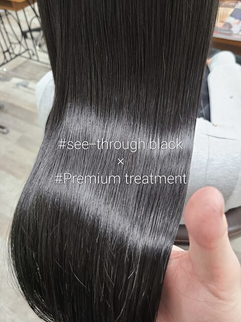 See-through black x premium treatment 