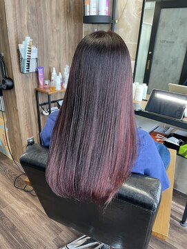 ラル(Lull) 【カシスレッド×グラデーションカラー】バレイヤージュ/個室