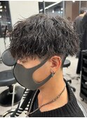 マッシュスパイラルパーマツイストスパイラル波巻きメンズ
