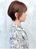 ほんのりピンク愛されショートボブ似合わせショートカット