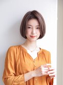 髪質改善 縮毛矯正 ナチュラルストレートボブ ミルクティー 韓国