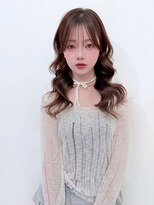 ロシェ 横浜店(loche)&nbsp;韓国風ロング×デジタルパーマ×チェリーブラウン[横浜駅]