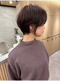 大人可愛い20代30代40代黒髪前下がりショートボブ丸みショート◎
