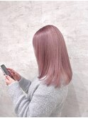 ピンクベージュ/カラー/カット/ブリーチ/トリートメント