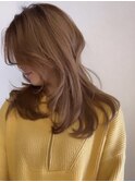 レイヤーカット、艶カラー