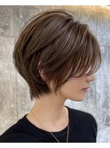 【30代40代50代】くびれショート／ハイライト／面長丸顔◎