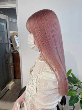  fit stand 千葉/ショートボブ/カット/パーマ/ダブルカラー/トリートメント/縮毛矯正 イメチェン/ピンクベージュ/アンブレラカラー[千葉]