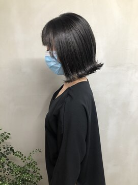 ジーナ 梅田(Zina) 大人ボブ_セシルカットココアブラウンフリンジウェーブ03