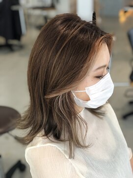 グランデュール 東静岡池田店(GRANDEUR) ウルフレイヤーカットフェイスフレーミングカラーハイライト